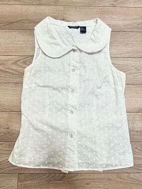Vintage Autograph women’s Polka Dot Collar Blouse Size Medium